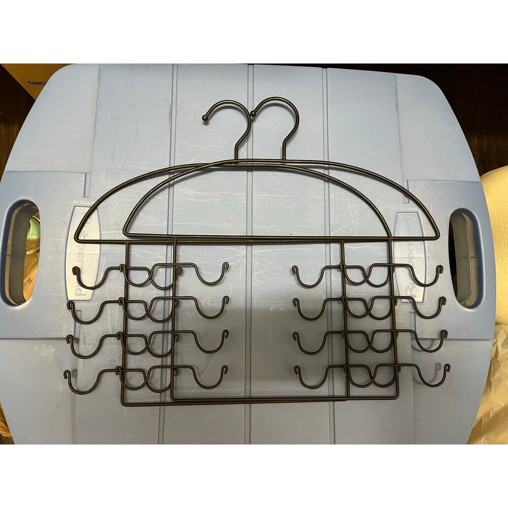 Set of Two Black Multi-Tier Hangers for Tanks, Camisoles, Bras, Scarves, Bags